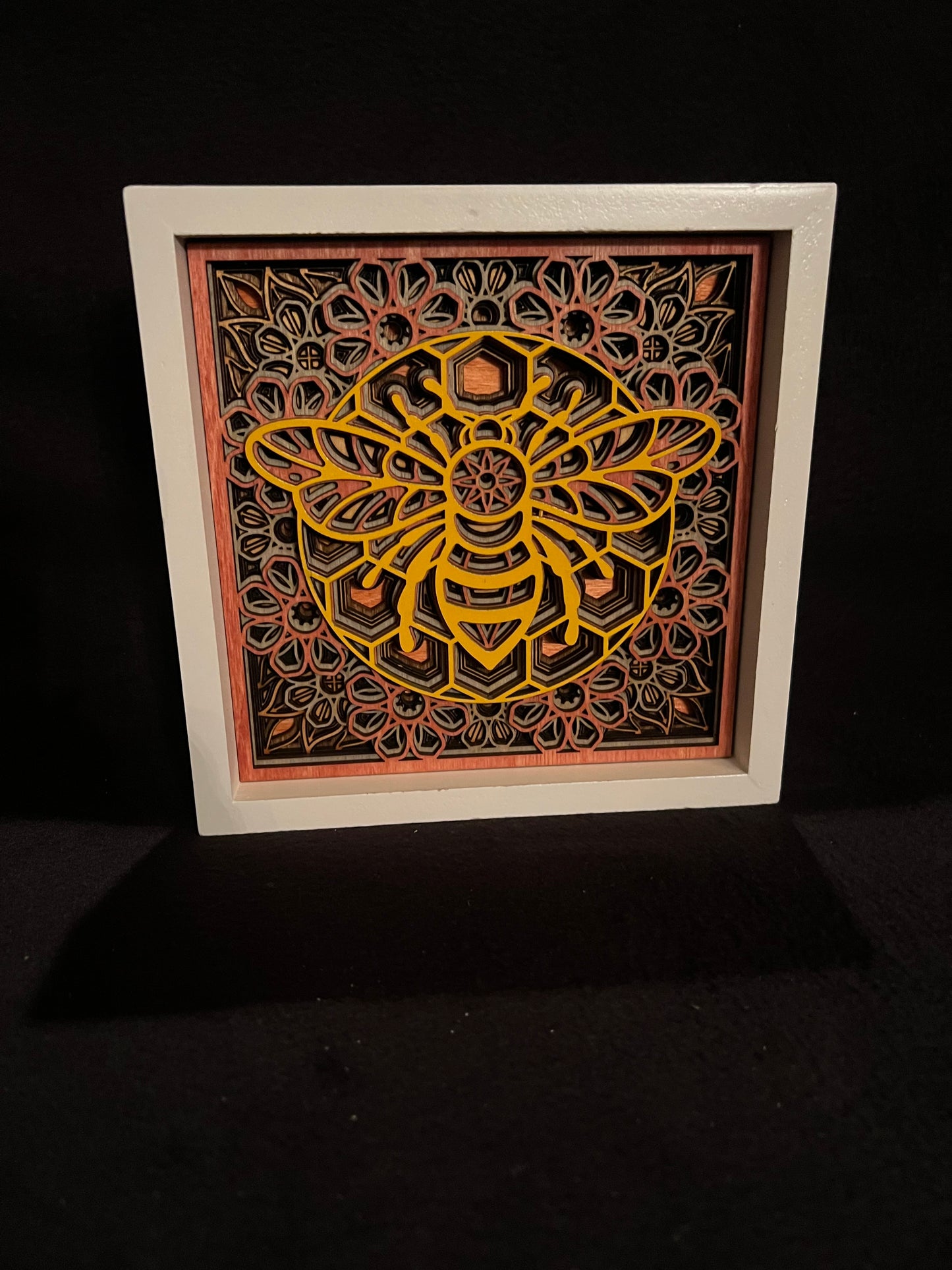 Decor and Gifts Framed Bee Art with yellow Bee