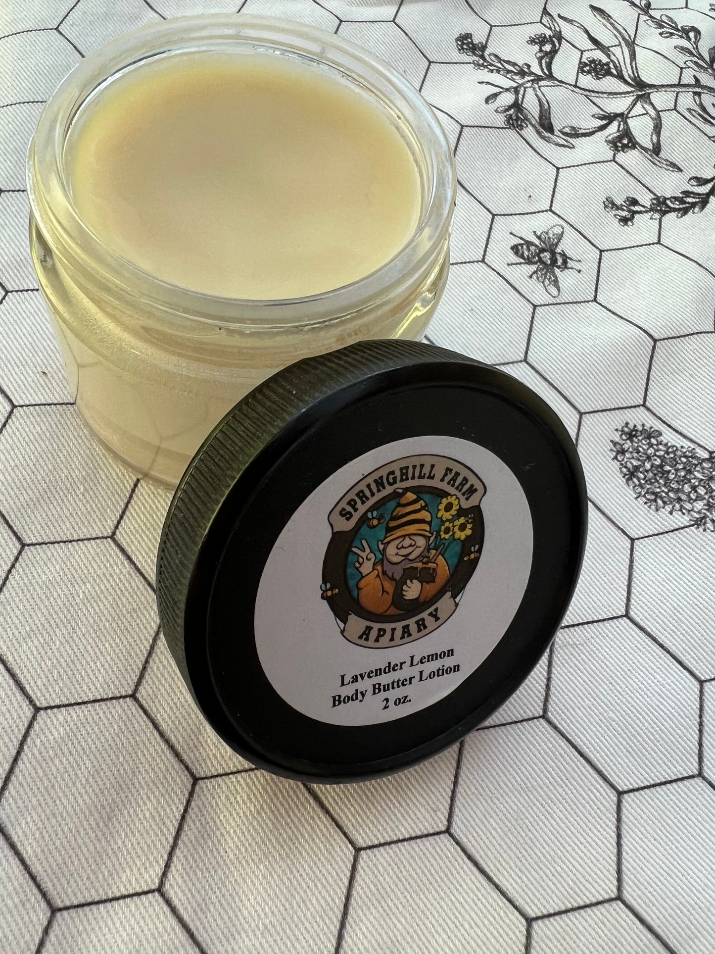 Skin Care - 2 oz Lemon/Lavender Body Butter Lotion Cream in jar with screw on lid