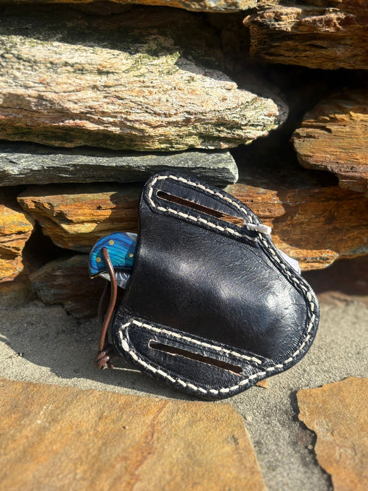 Damascus Steel Black lock Pocket Knife Patriot Handle