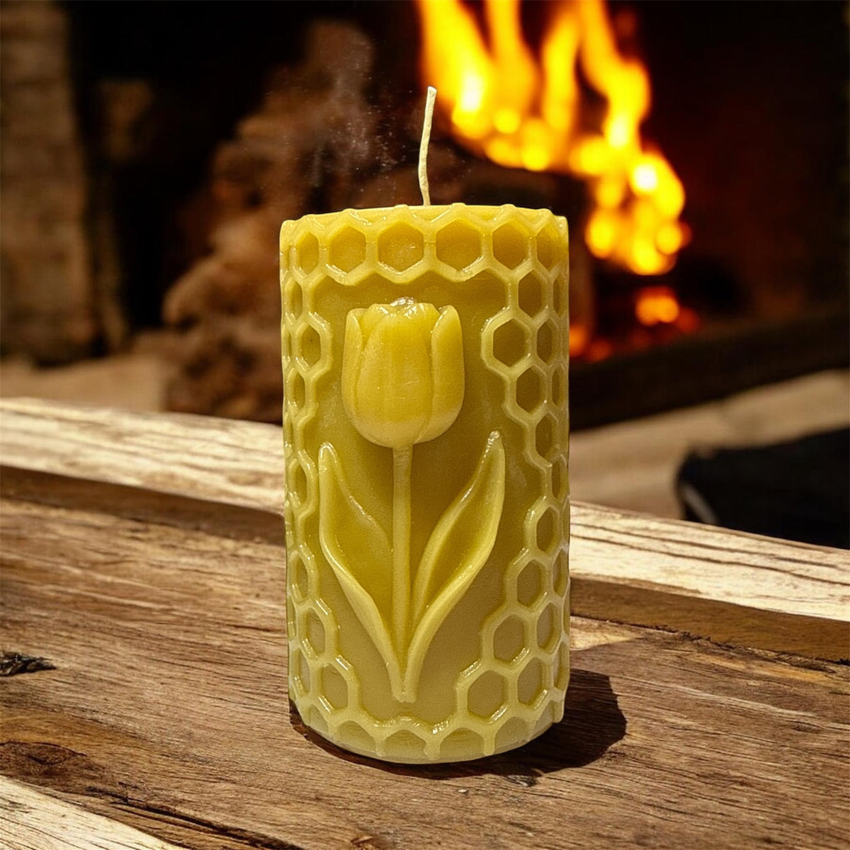3.5" Tall with tulips Candle