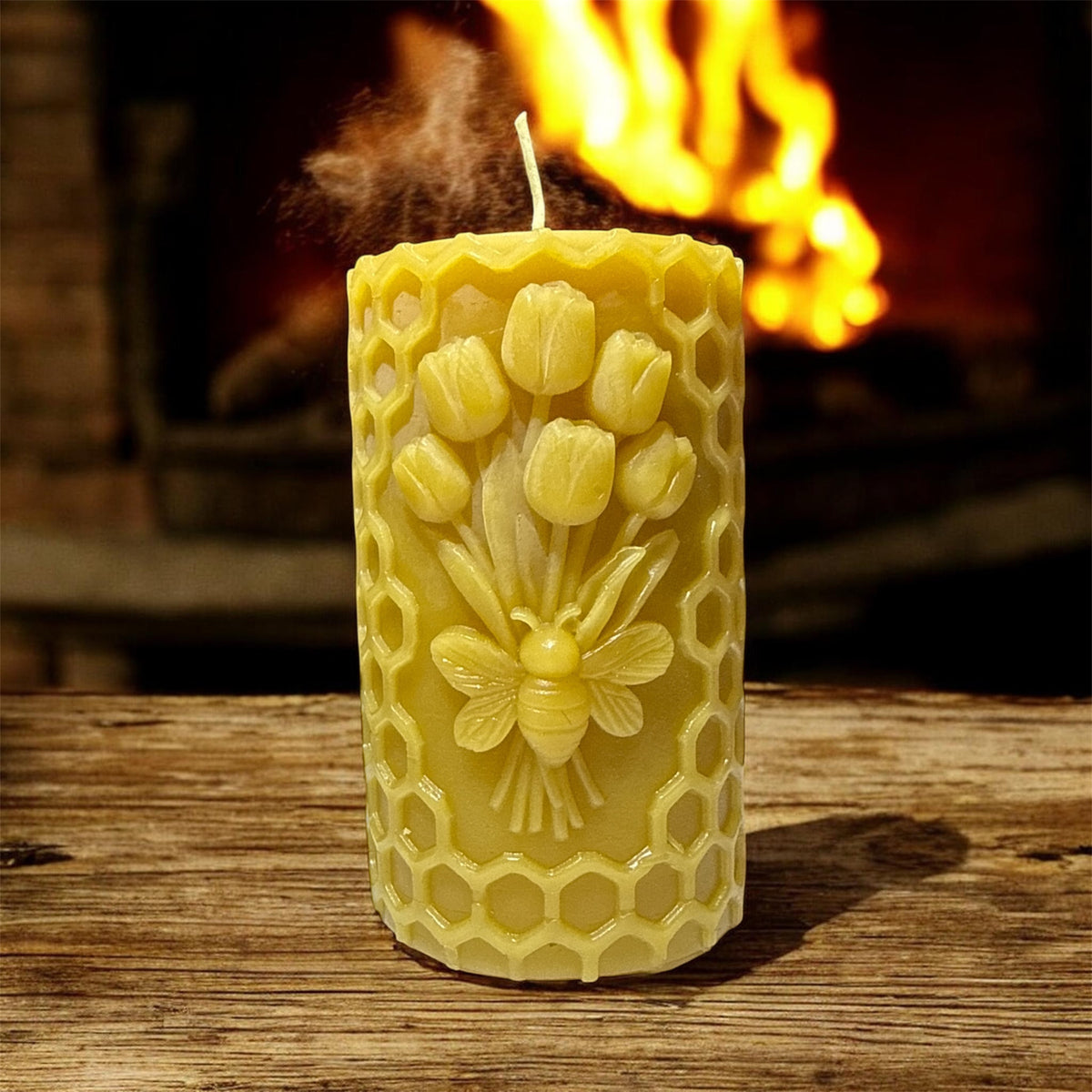 3.5" Tall with tulips Candle