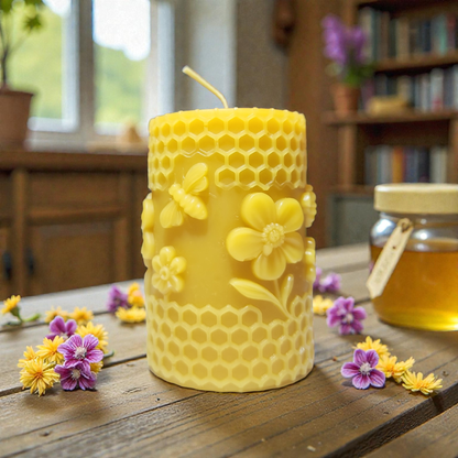 3-inch-Tall Small Bee Large flower Candle