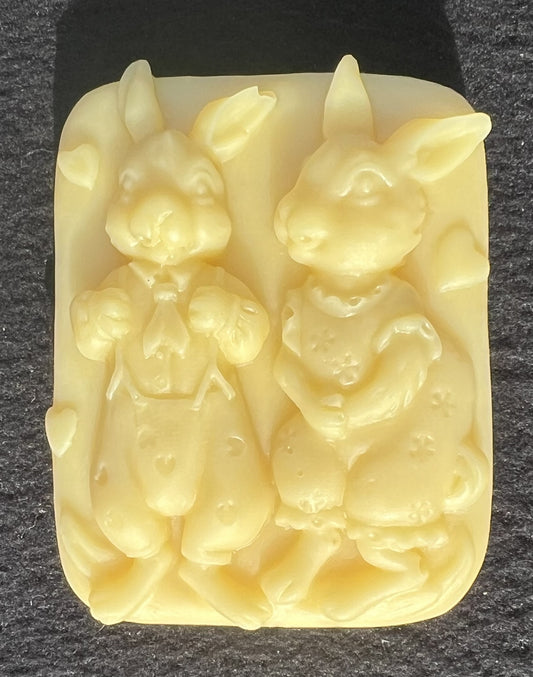 Skin Care - 3 oz Two Rabbits and Rabbit with Basket Lemon/Lavender Body Butter Lotion Bars