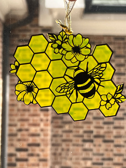 Decor and Gifts Honeybee Acrylic and Lasered Wood Sun catcher