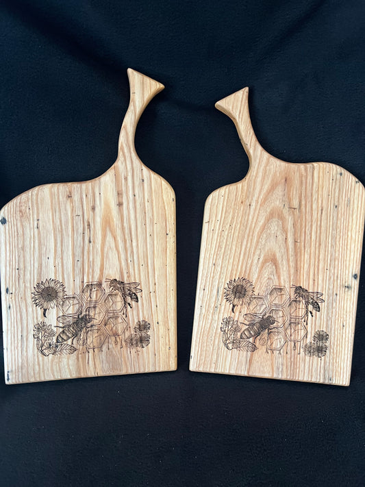 Charcuterie Board - Bees Honeycomb and flowers