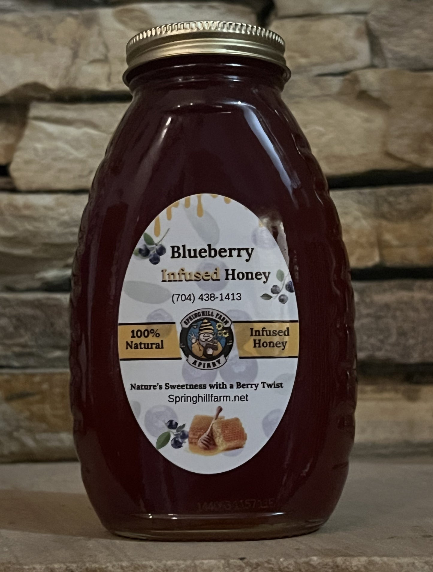 Honey Natural 1 pint Blueberry  Infused Honey