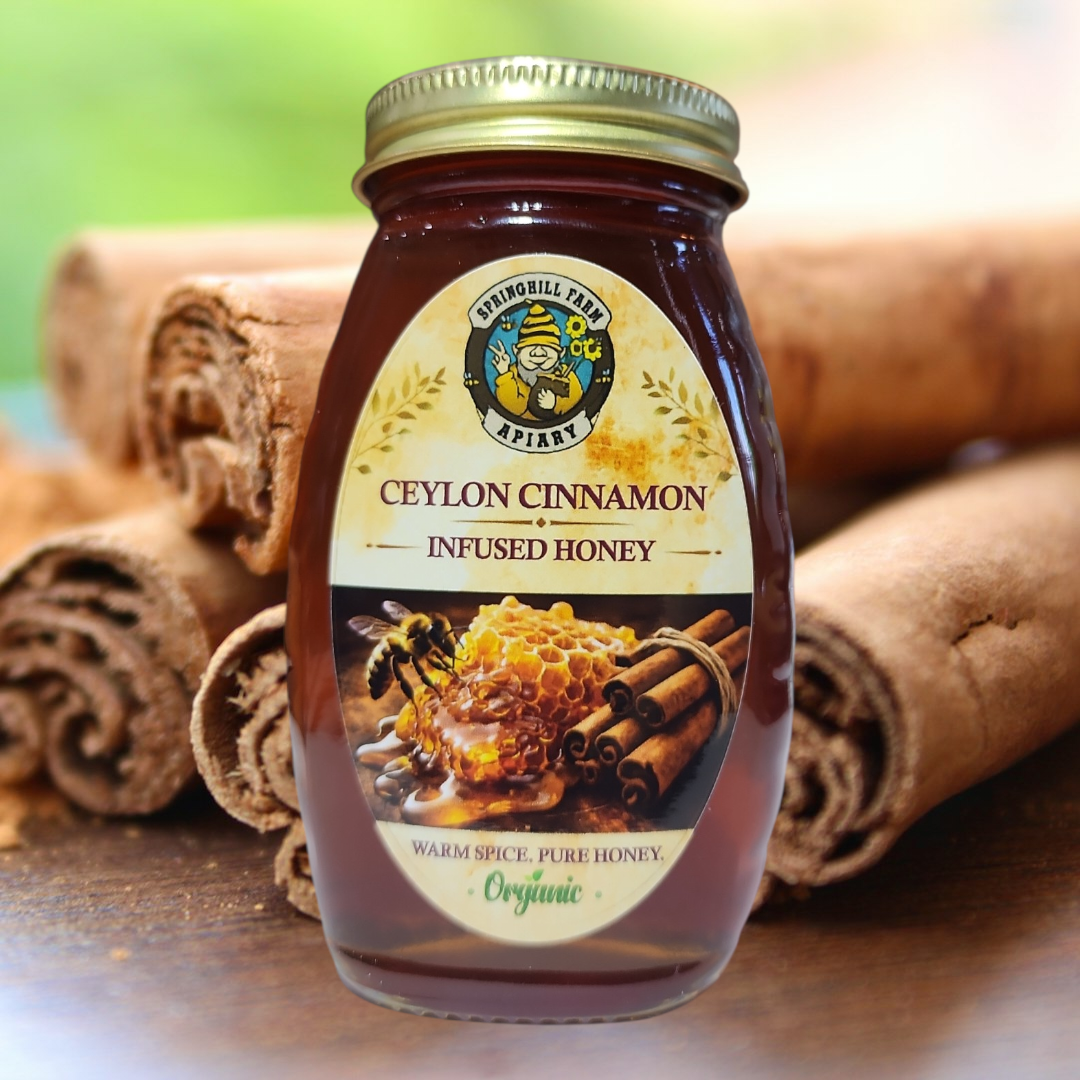 Honey Natural Ceylon Cinnamon Infused Honey 1/2 pint (approximately 10 oz)