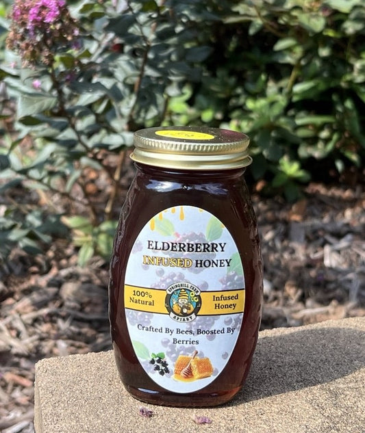 Honey Natural 1/2 pint Elderberry Infused Honey