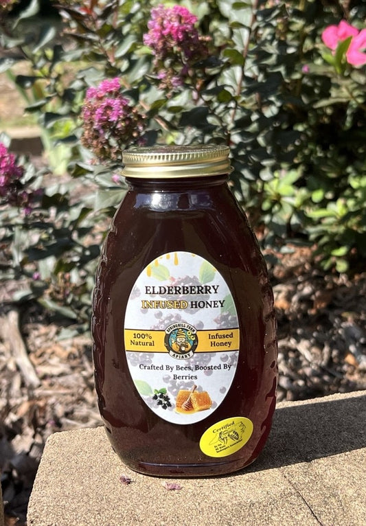 Honey Natural 1 pint Elderberry Infused Honey