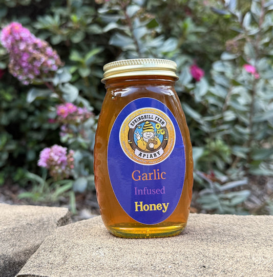 Natural Honey 1/2 pint Garlic Infused