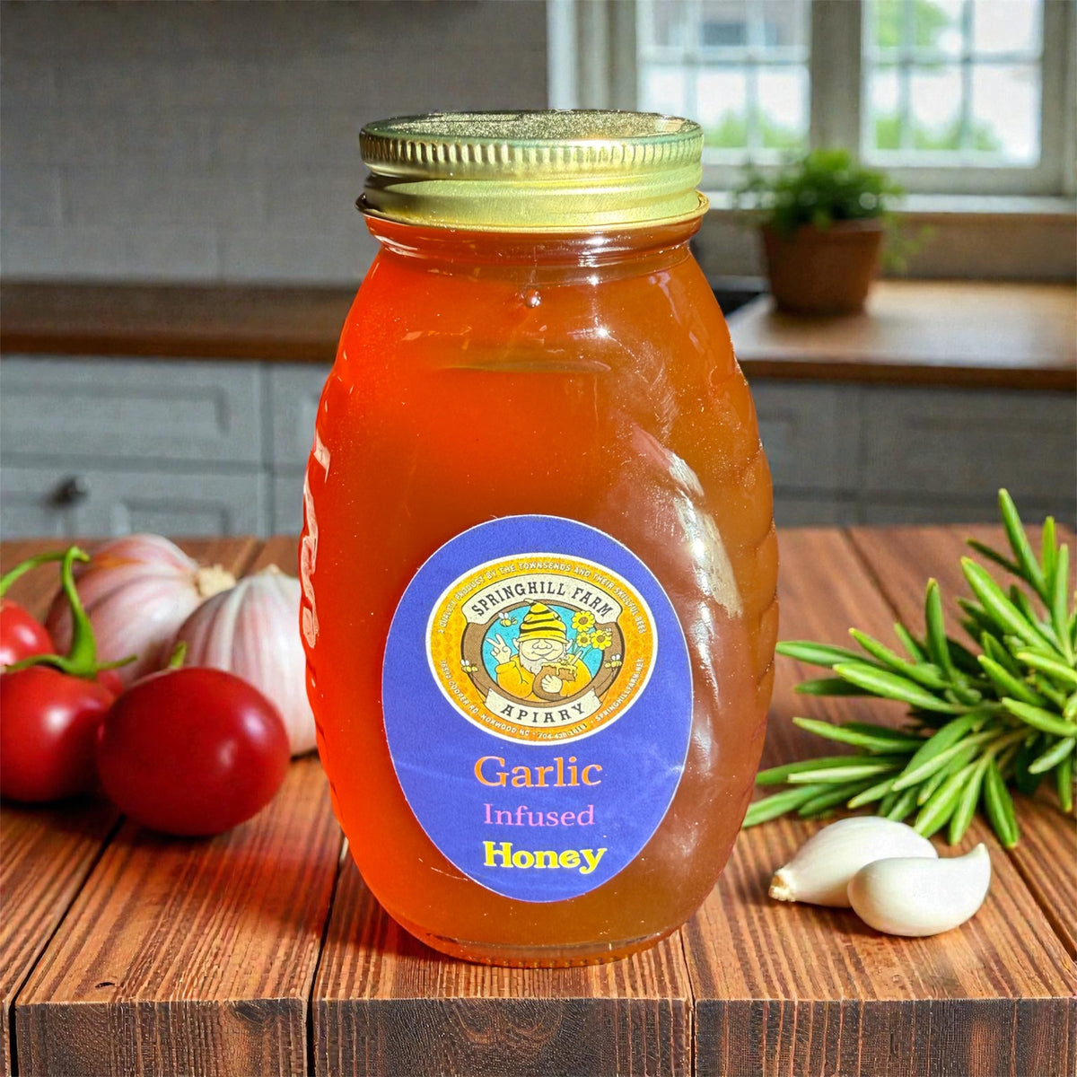 Honey Natural (Pint) Garlic Infused
