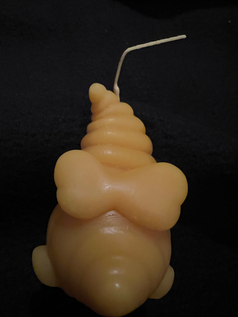 Candle - Natural Beeswax Gnome with Bee Hive
