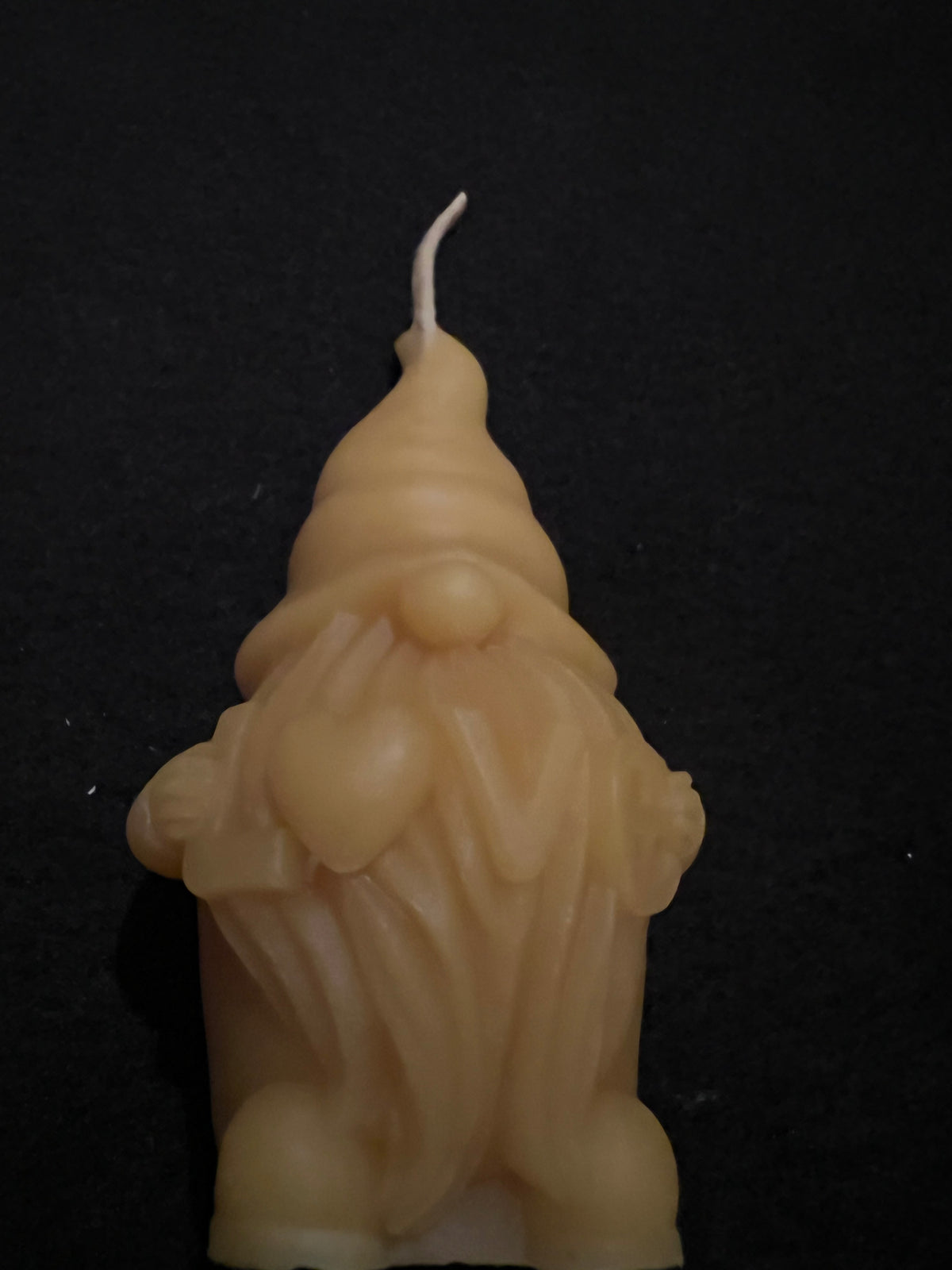 Candle - Natural Beeswax Gnome with Love sign