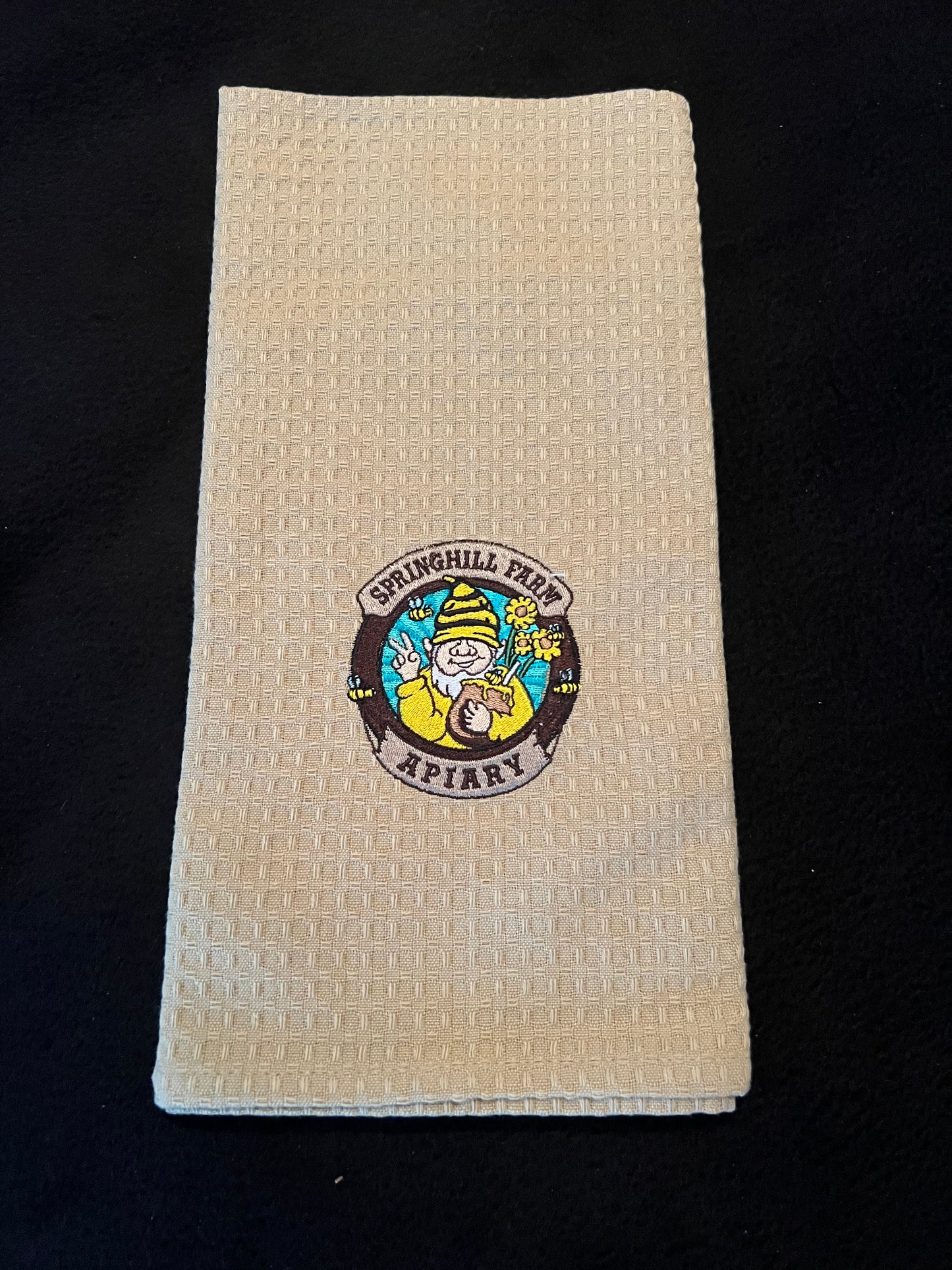 Kitchen - Light Brown Embroidered Kitchen Towel