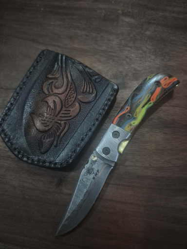 Pocket Knife Under Lock Molten Prism Micarta