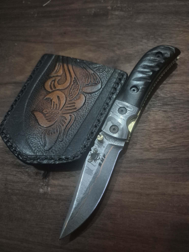 Pocket Knife Under Lock Ram Horn Copper Length-6.75