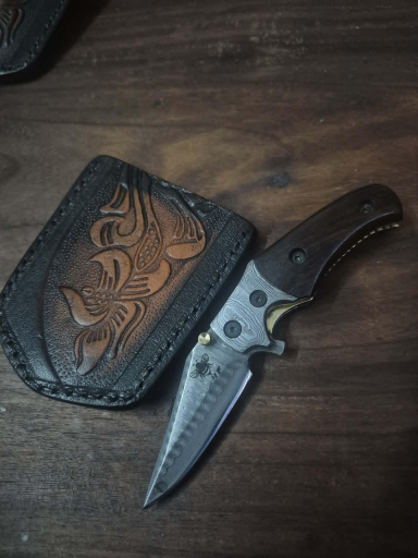 Pocket Knife Under lock Open  Timberline Micarta Rose Wood