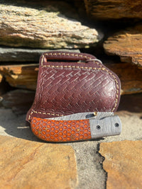 Damascus Steel Under lock Pocket Knife Honeycomb Handle