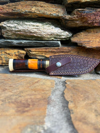 5' Damascus Steel Blade Brass Guard