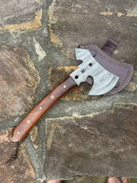 Damascus Steel Camping/Hiking Axe Rosewood Handle