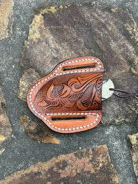 Damascus Steel Back Lock Pocket Knife Bone Handle