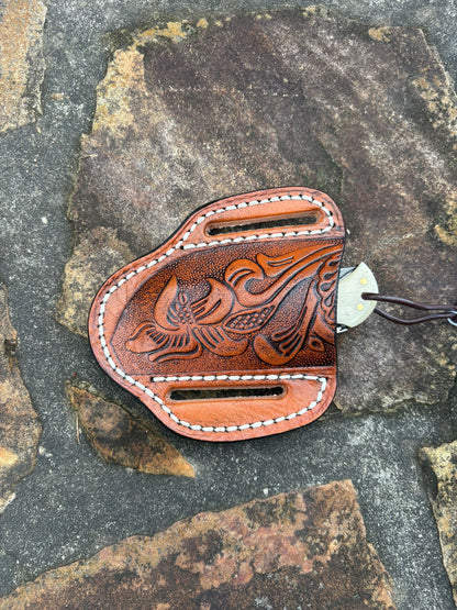Damascus Steel Back Lock Pocket Knife Bone Handle