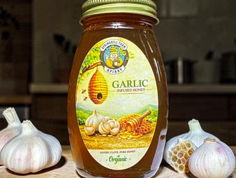 Natural Honey 1/2 pint Garlic Infused