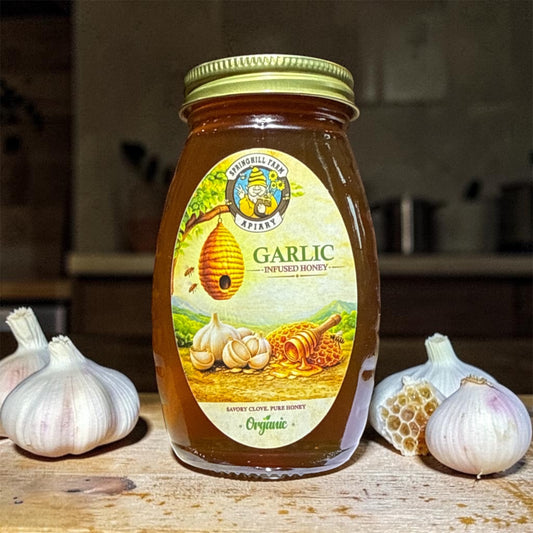 Natural Honey 1/2 pint Garlic Infused