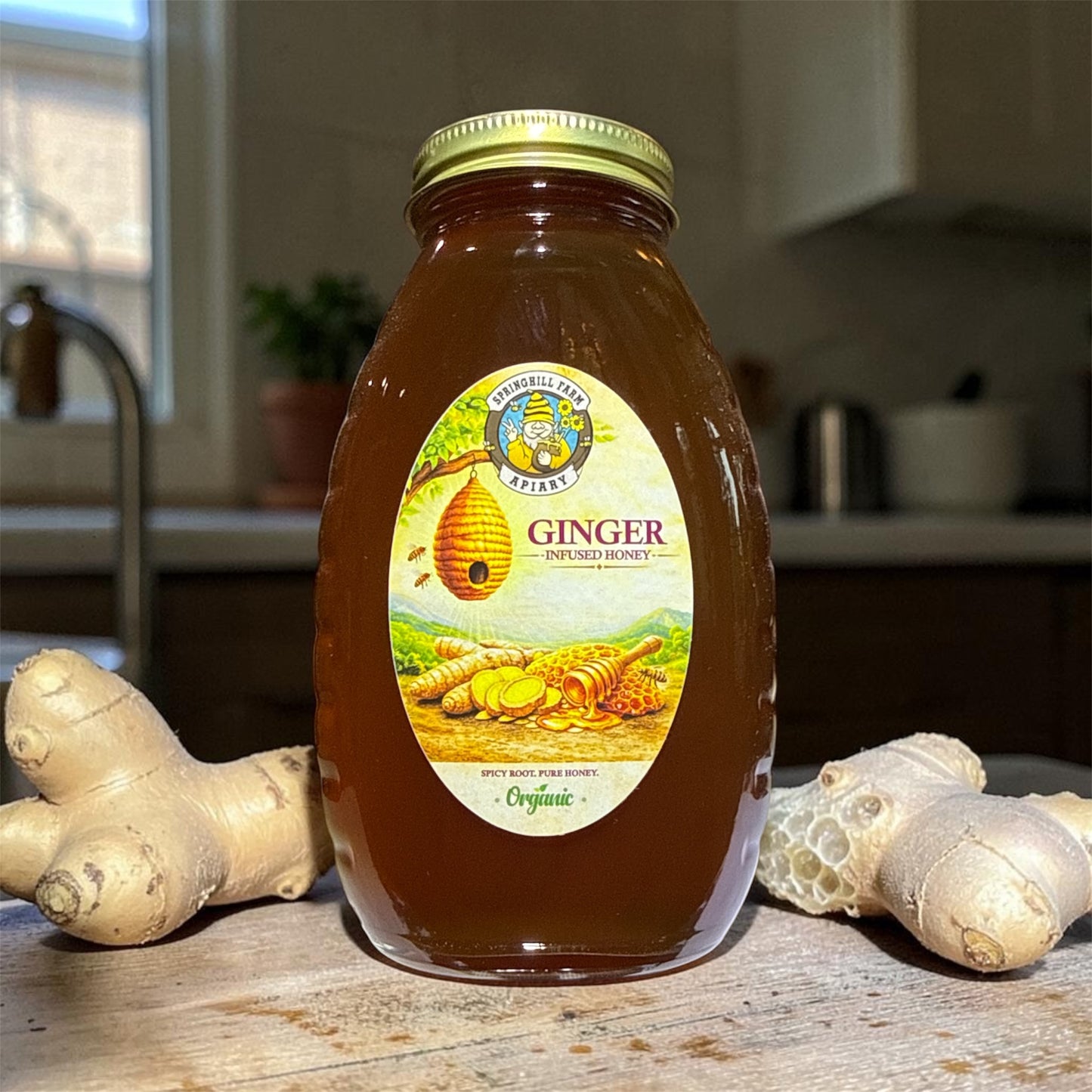 Honey Natural 1 Pint Ginger infused