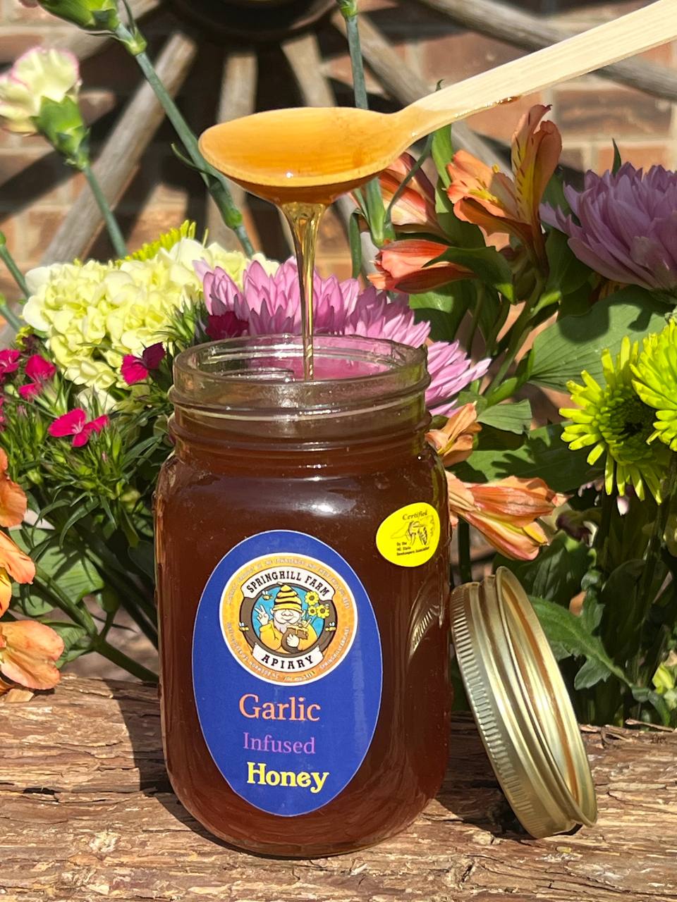 Honey Natural (Pint) Garlic Infused