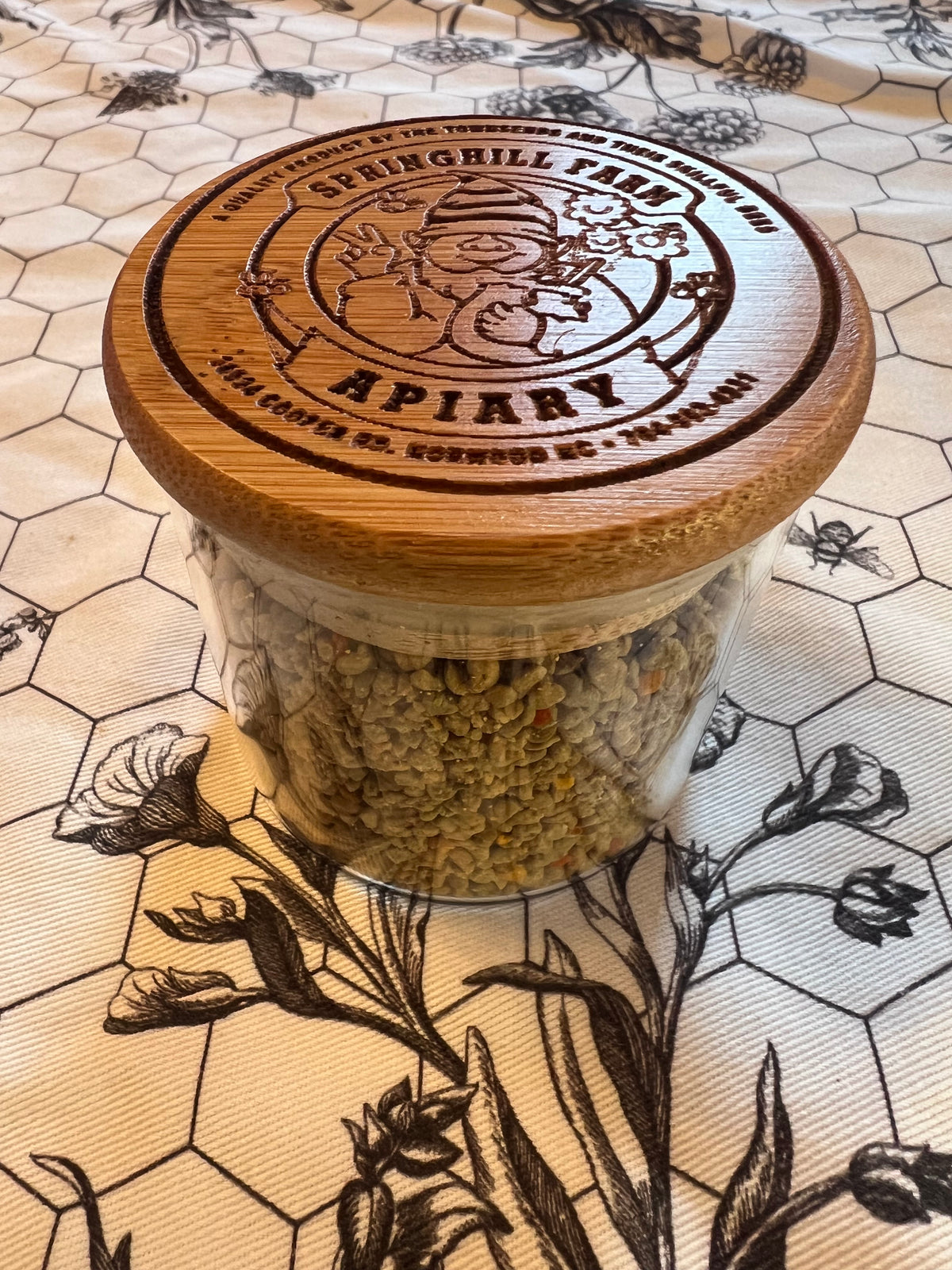 Pollen - 4oz 100% pure Honeybee Polen In Decroative Glass Jar ...